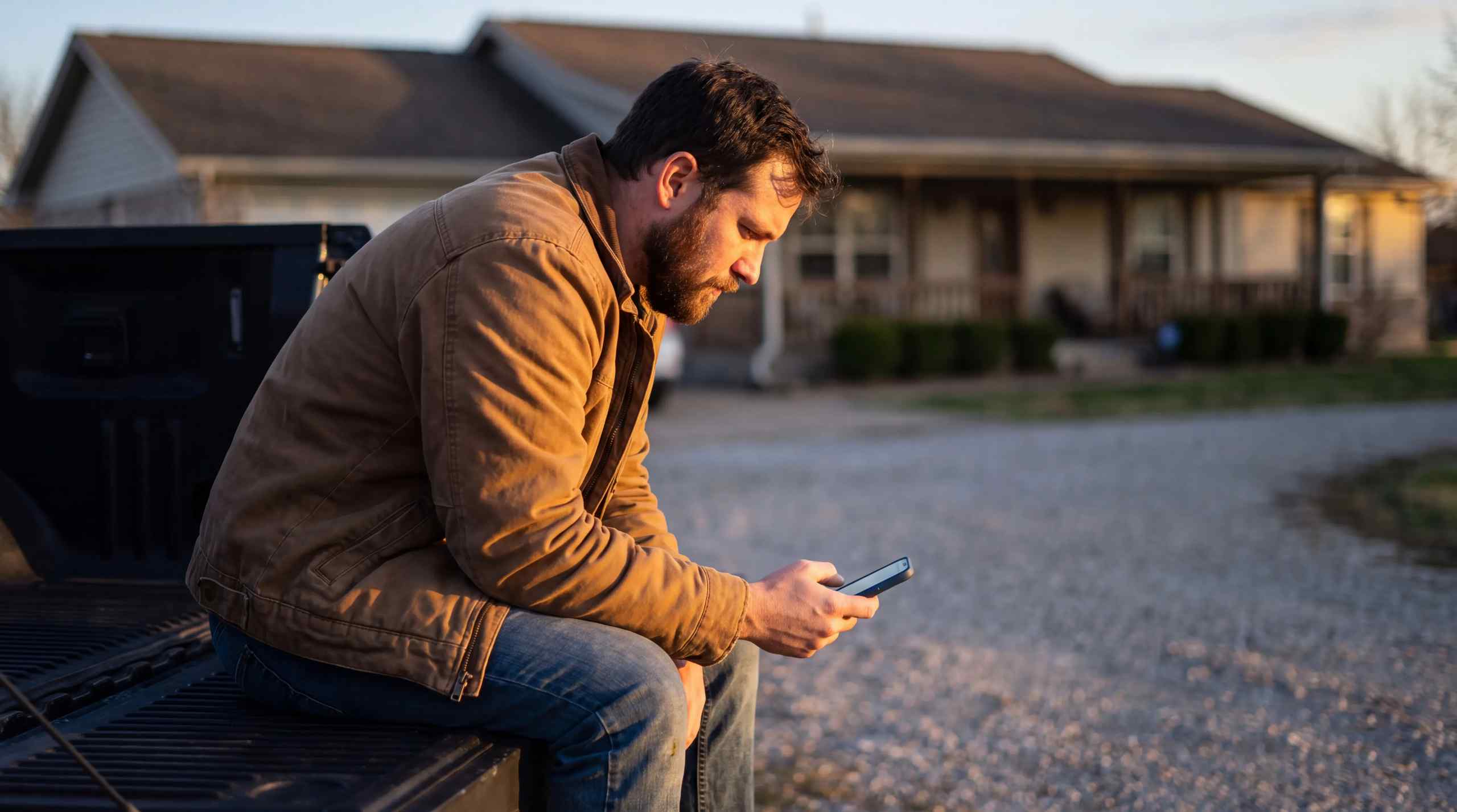 A man using a smartphone.